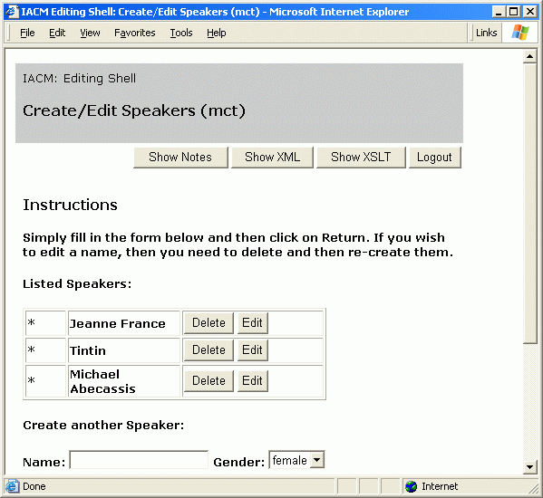 Screen 12: New Speaker added
